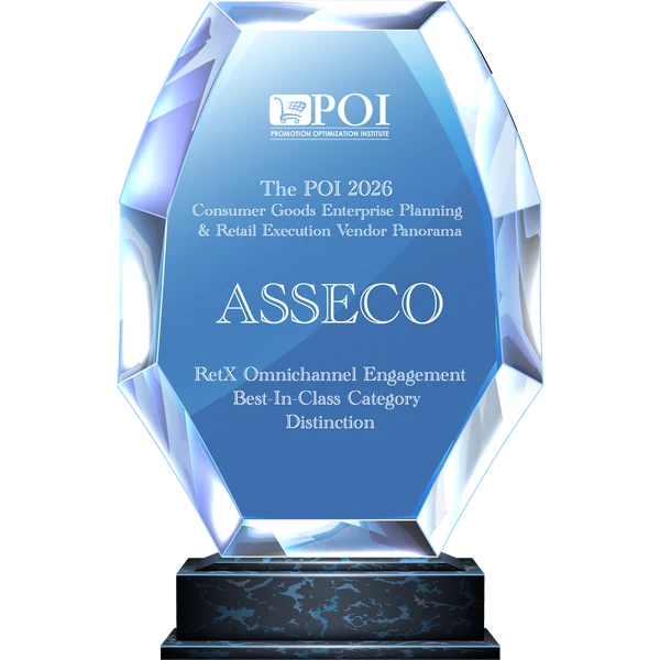 Best-in-Class badge for Asseco in RetX Omnichannel Engagement, POI 2026 Vendor Panorama.